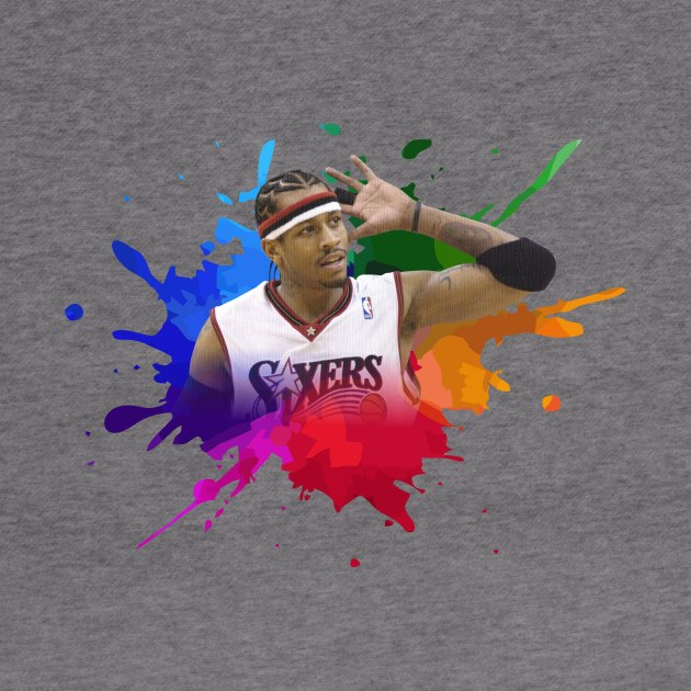 ALLEN IVERSON WITH COLOR SPLASH PAINTING by MufaArtsDesigns